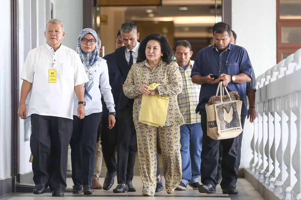 Datin Seri Rosmah Mansor arrives for the 1Malaysia Development Berhad (1MDB) trial at the Kuala Lumpur High Court, July 26, 2023. — Picture by Yusof Mat Isa