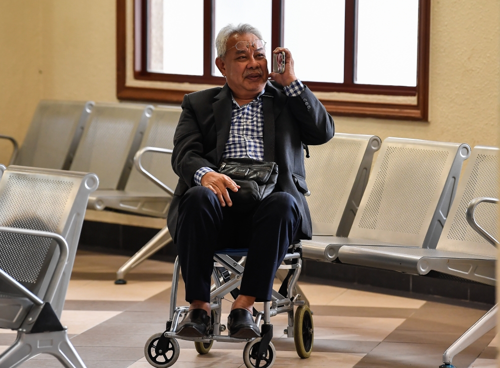 Former Kuala Lumpur City Hall (DBKL) senior deputy director Sabudin Mohd Salleh at the Sessions Court in Kuala Lumpur, July 27, 2023. — Bernama pic 