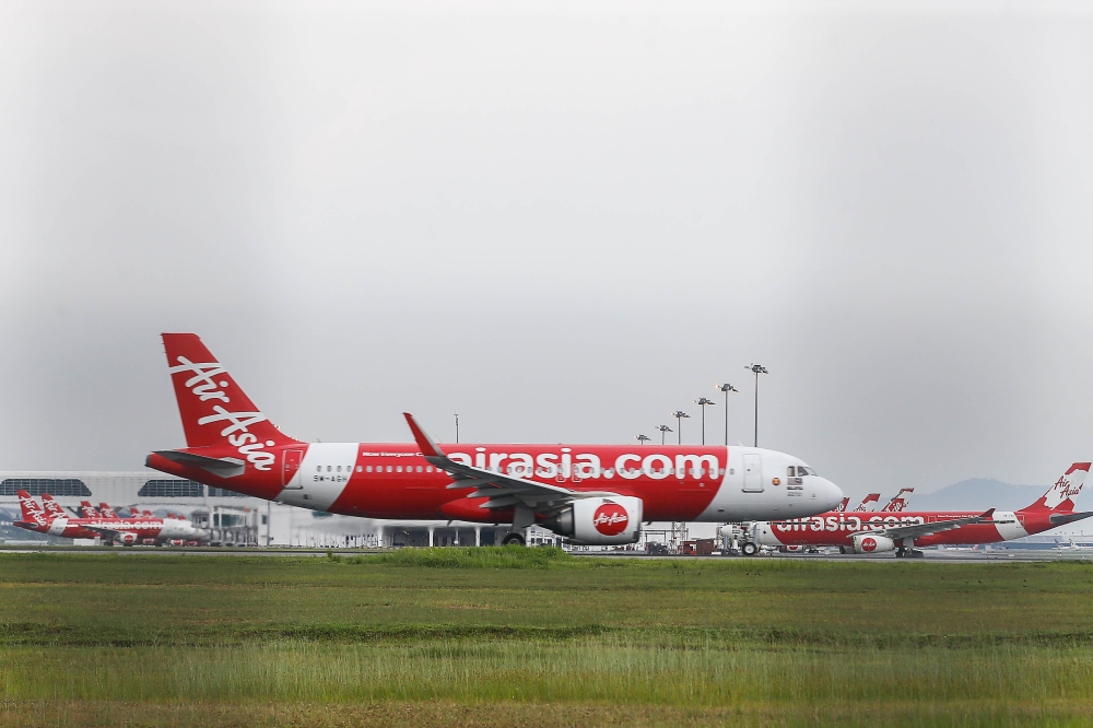 Capital A Bhd’s airline units, namely AirAsia Malaysia, AirAsia Thailand, AirAsia Indonesia and AirAsia Philippines, posted a healthy load factor of 88 per cent, having carried 14.2 million passengers, almost double the number year-on-year in the second quarter of 2023. — Picture by Sayuti Zainudin