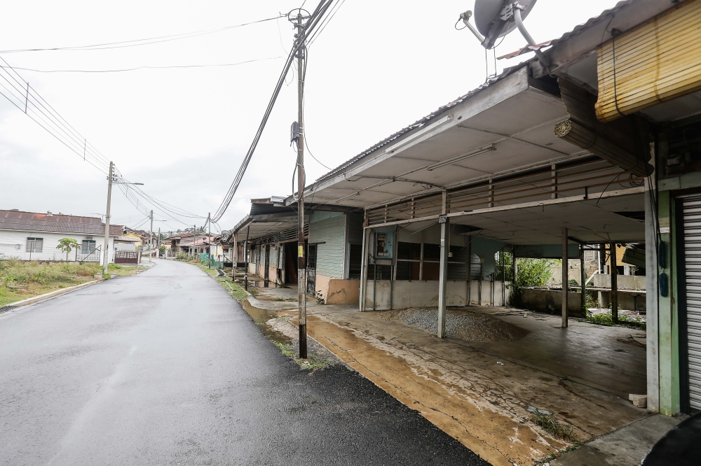 Several dilapidated buildings are seen in the township of Titi in Negeri Sembilan July 23, 2023. — Picture by Sayuti Zainudin