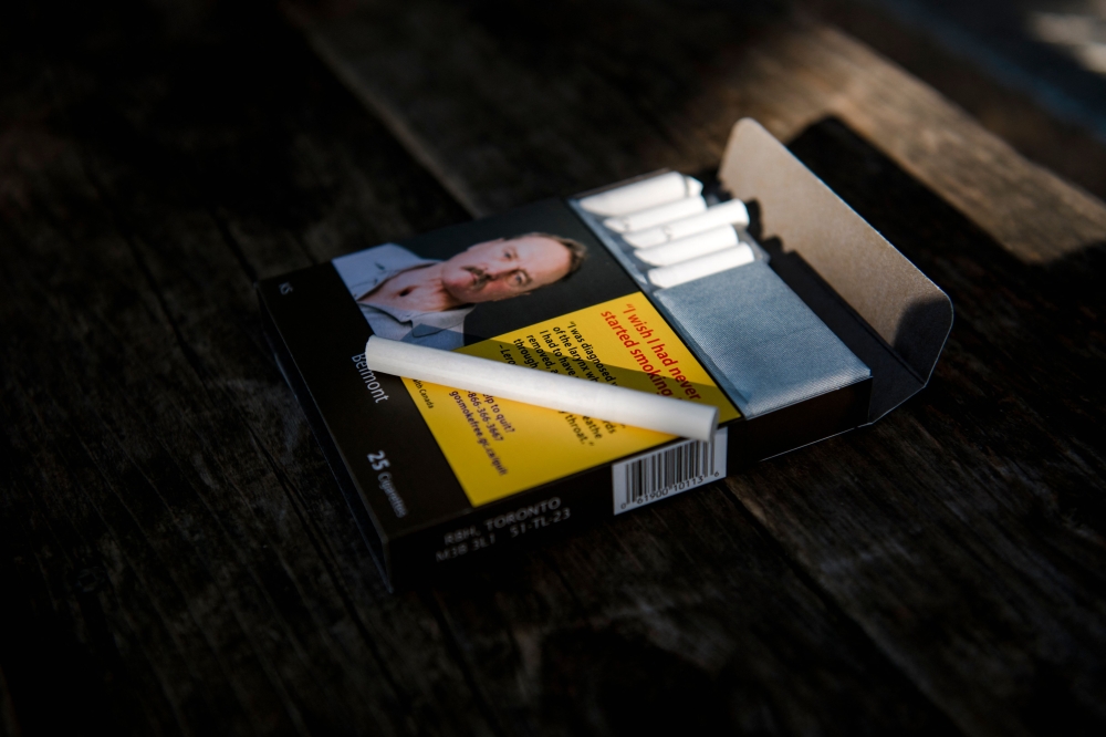 Each cigarette sold in Canada will have to come with an individual health warning that ‘cigarettes cause impotence’ and cancer, and that there is ‘poison in every puff’ under new rules that came into effect yesterday. — AFP pic