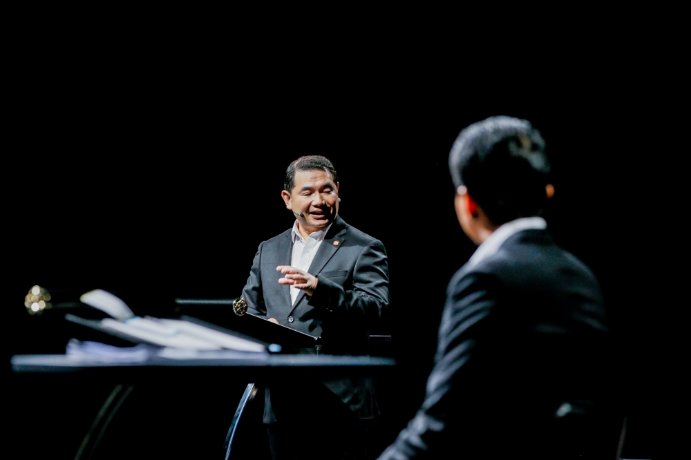 PKR deputy president Rafizi Ramli during the debate session at Wisma Angkasapuri, August 9, 2023. — Picture by Hari Anggara