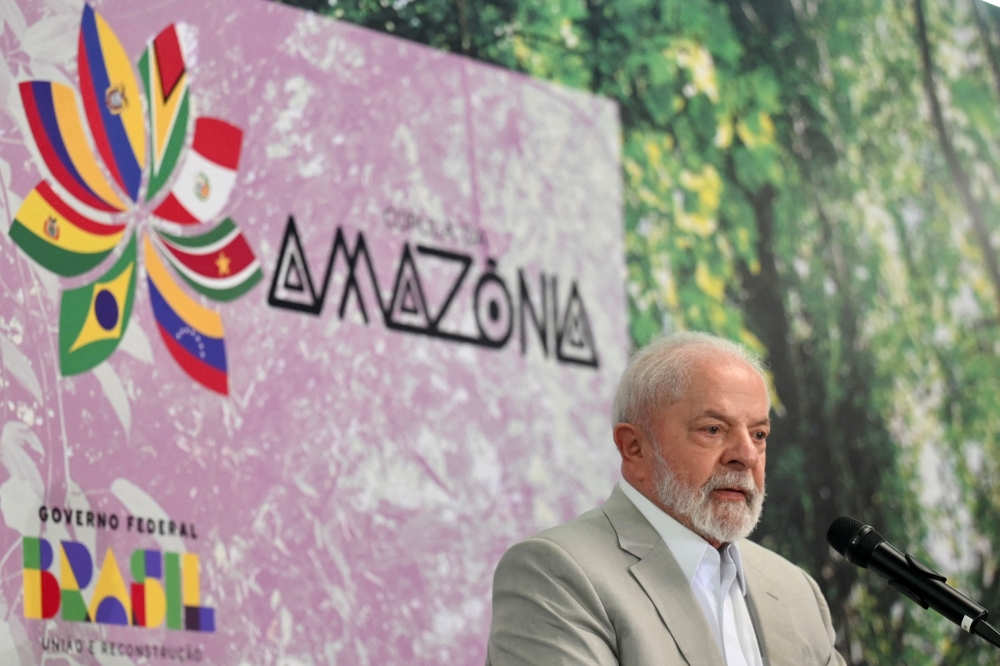 Brazilian President Luiz Inacio Lula da Silva urged wealthy nations yesterday to fulfil their unkept promises to fund developing countries’ fight against climate change, at a summit on saving the world’s tropical forests. — AFP pic
