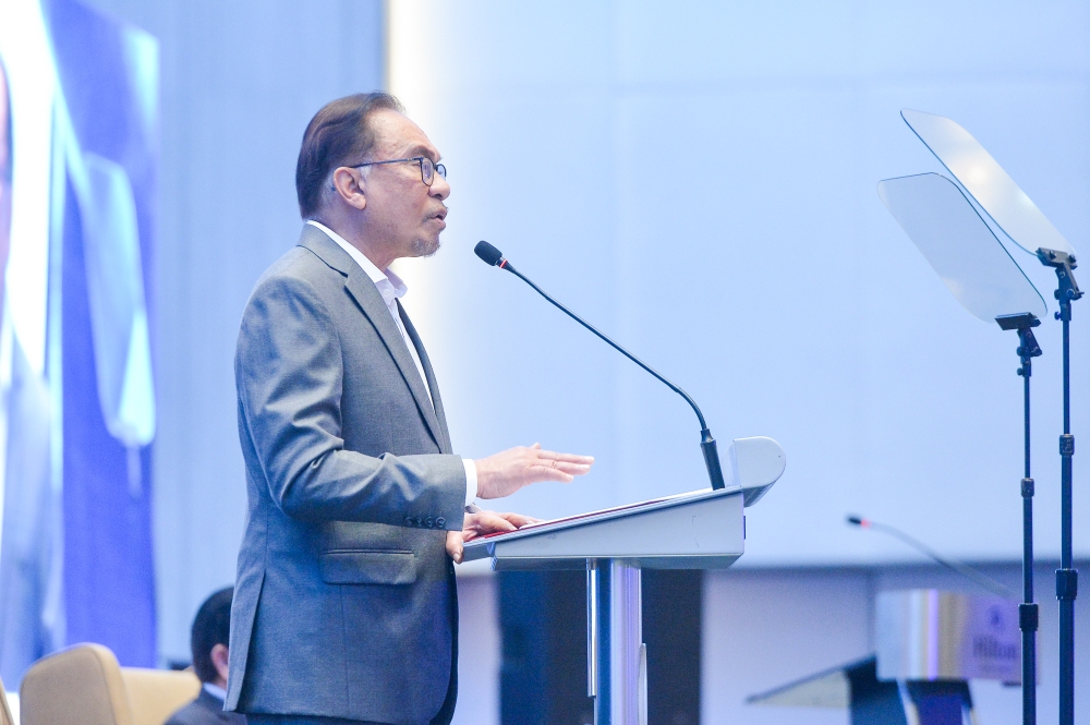 Prime Minister, Datuk Seri Anwar Ibrahim delivers his keynote address at the 36th Asia-Pacific Roundtable An Age of Strategic Uncertainty in Kuala Lumpur, August 10, 2023. — Picture by Shafwan Zaidon