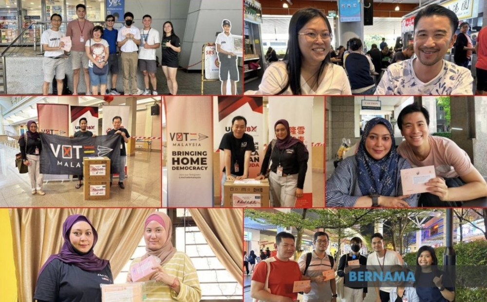 1thirdmedia Movement, one of the movements teaming up with Undi18, a Malaysian youth movement, managed to collect the postal votes from Malaysian voters working and residing in the republic since August 5.  — Picture from Twitter/Bernama 