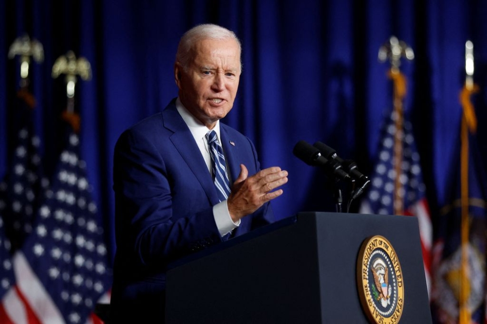 US President Joe Biden delivers remarks on veterans' care at George E. Wahlen Department of Veterans Affairs Medical Center in Salt Lake City, Utah, US, August 10, 2023. — Reuters pic