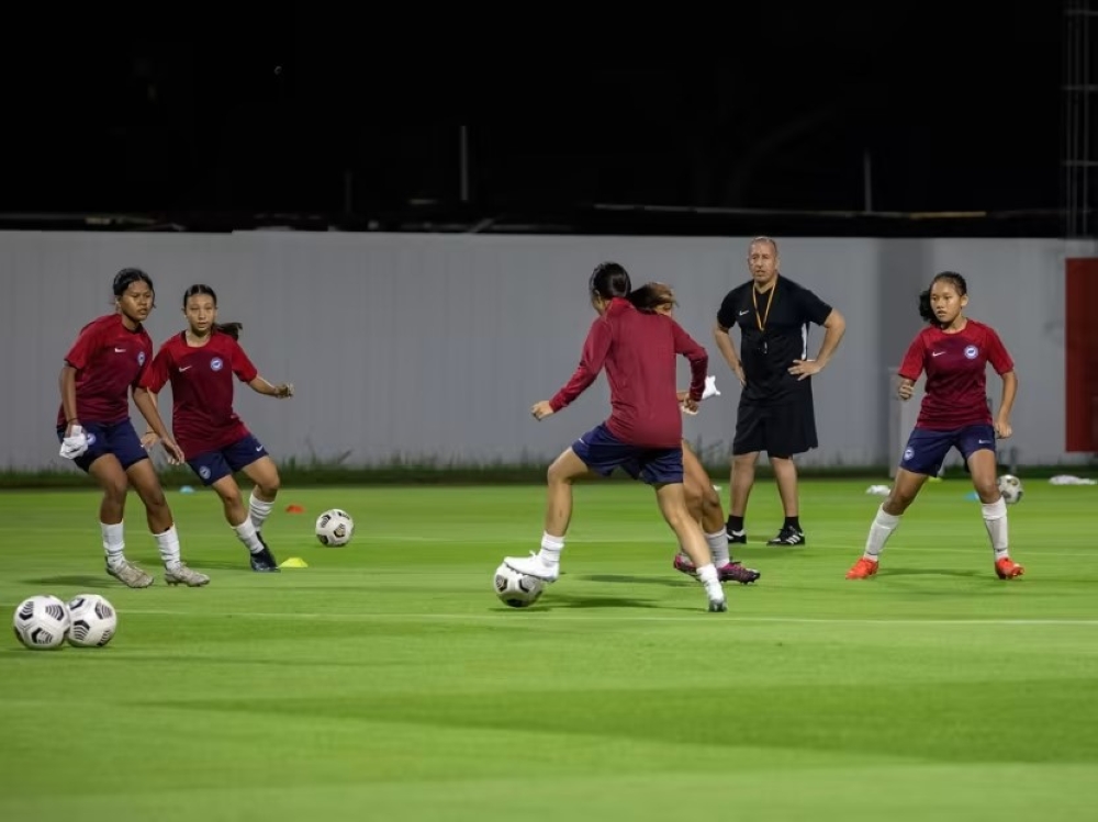 The national women's team training at the Kallang Football Hub on Aug 4, 2023. — TODAY pic