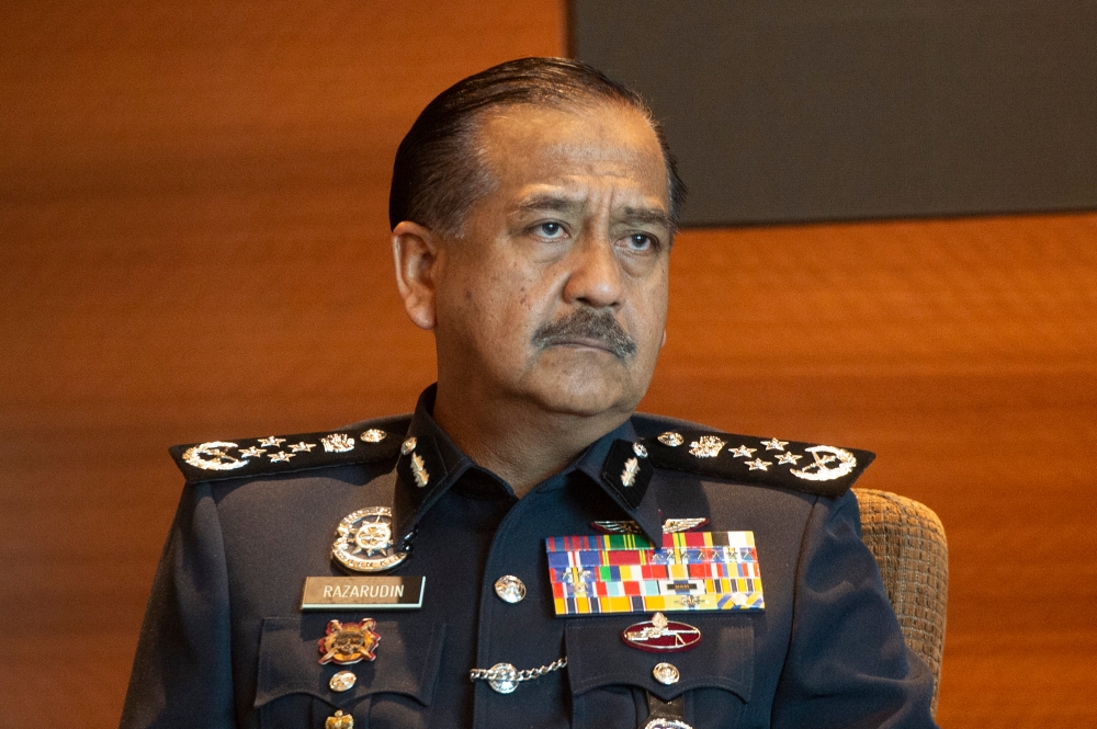 Inspector-General of Police Tan Sri Razarudin Husain said MACC made a verbal request for the Red Notice. — File picture by Shafwan Zaidon