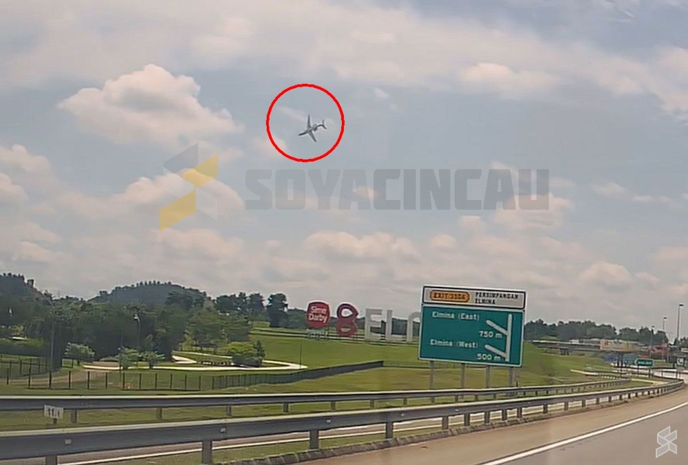 Based on the one-minute dashcam video, the plane appears to have banked to the right before descending sharply to the ground. — SoyaCincau pic  