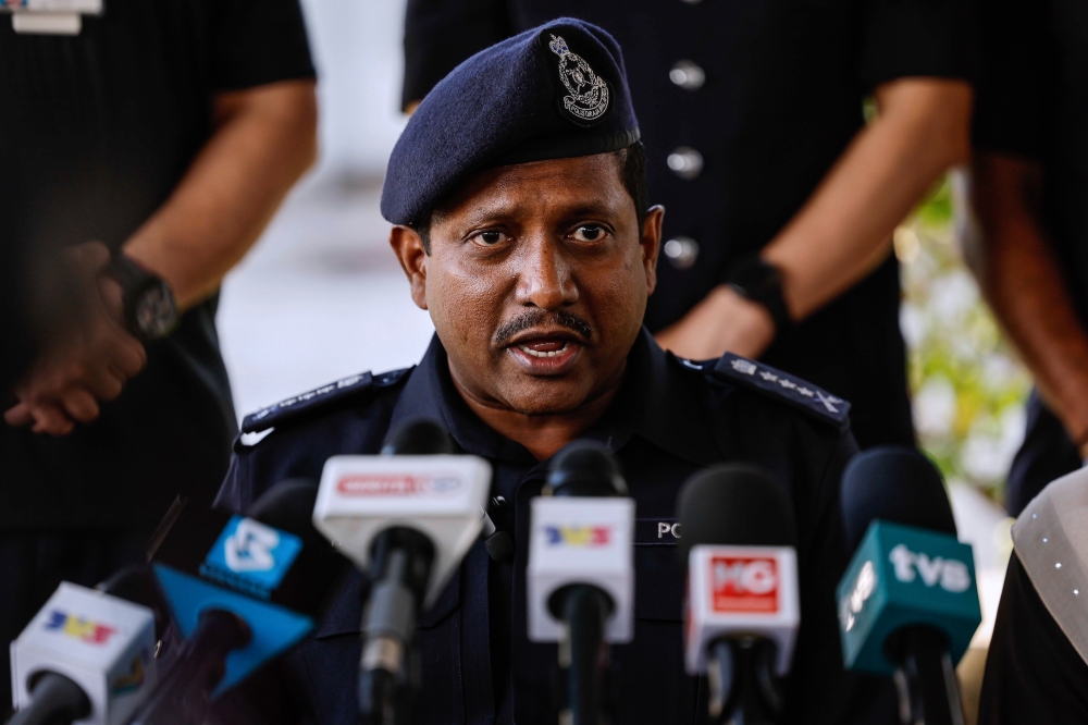 Selangor Police Chief Datuk Hussein Omar Khan speaks during a press conference at the HTAR Forensic Department in Klang August 19, 2023. ― Bernama pic
