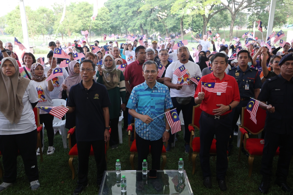 Communications and Digital Minister Fahmi Fadzil at the ‘Wangsa Maju Kita Punya’ programme which was held in conjunction with the National Day celebration at Taman Tasik Danau Kota August 19, 2023. — Bernama pic