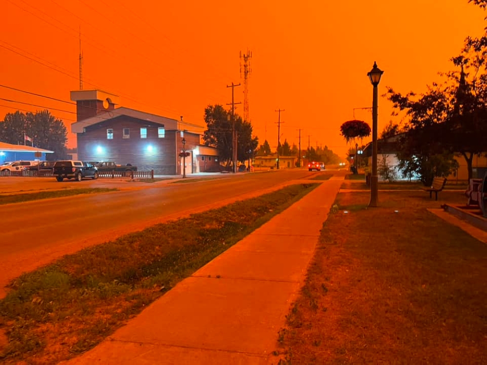 This handout photo shows the town of Fort Smith, Canada during the wildfires, on August 13, 2023. — AFP pic