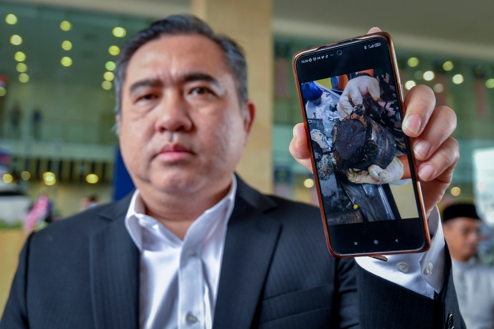 Transport Minister Anthony Loke Siew Fook said the Malaysian Air Accident Investigation Bureau faced difficulties in retrieving data from the charred CVR, whose memory puck was still intact. — Bernama pic
