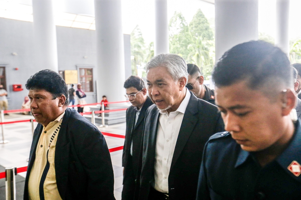 Datuk Seri Ahmad Zahid Hamidi at the Kuala Lumpur High Court, August 21, 2023. — Picture by Sayuti Zainudin