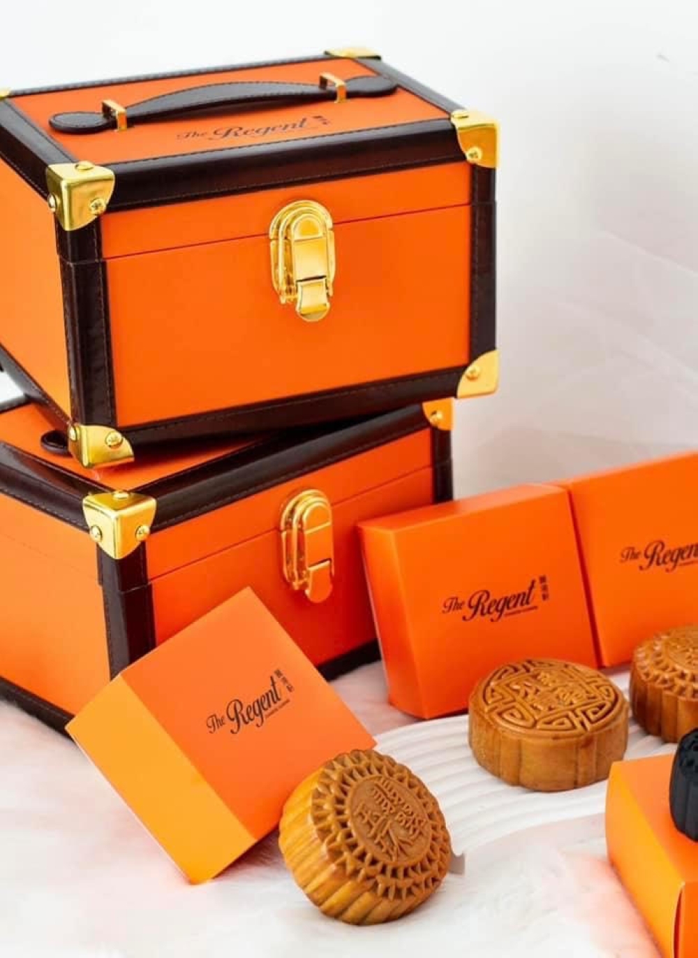 Packaged in a fashionable, vibrantly coloured box, delicious mooncakes from The Regent Chinese Cuisine. — Picture courtesy of The Regent Chinese Cuisine