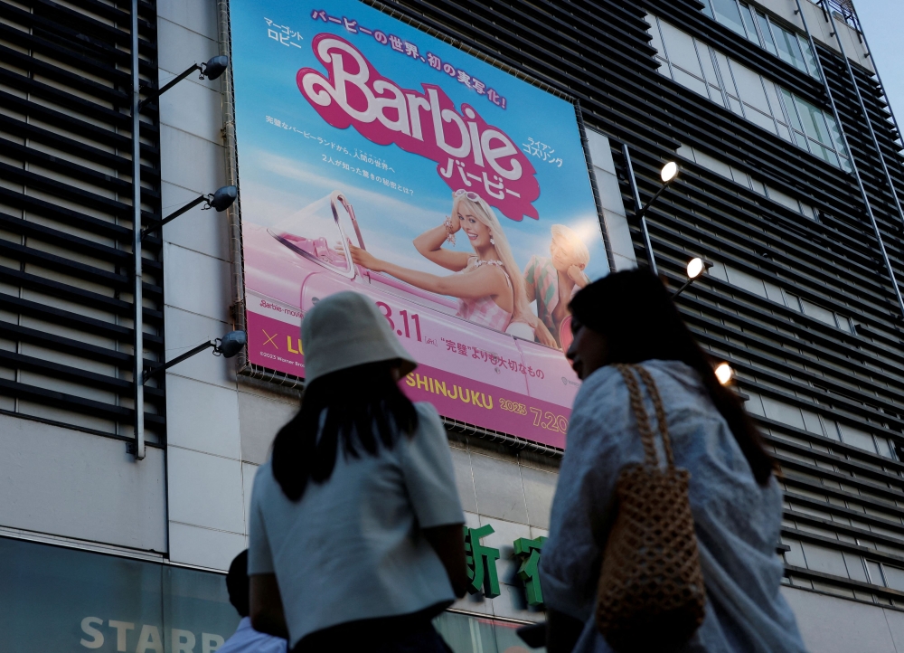 Warner Bros said ‘Barbie’ has taken in US$459 million from domestic theatres — counting the United States and Canada — and another US$572.1 million overseas since it hit theatres, for a total of US$1.0315 billion. — Reuters pic
