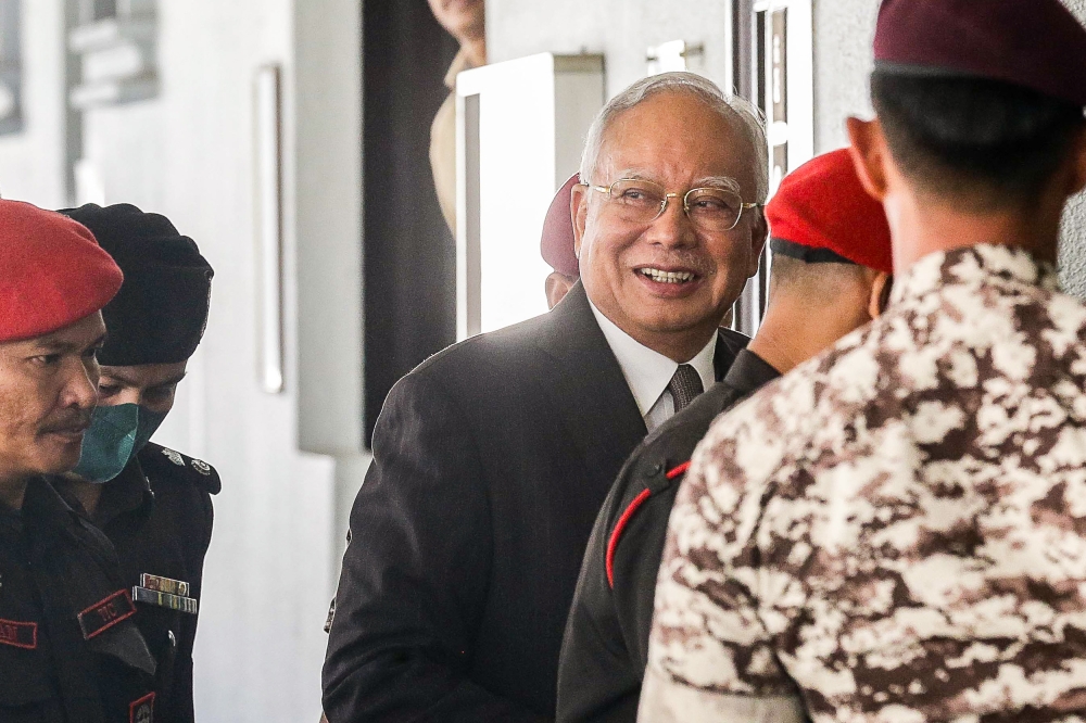 Former prime minister Datuk Seri Najib Razak at the Kuala Lumpur High Court August 28, 2023. — Picture by Sayuti Zainudin