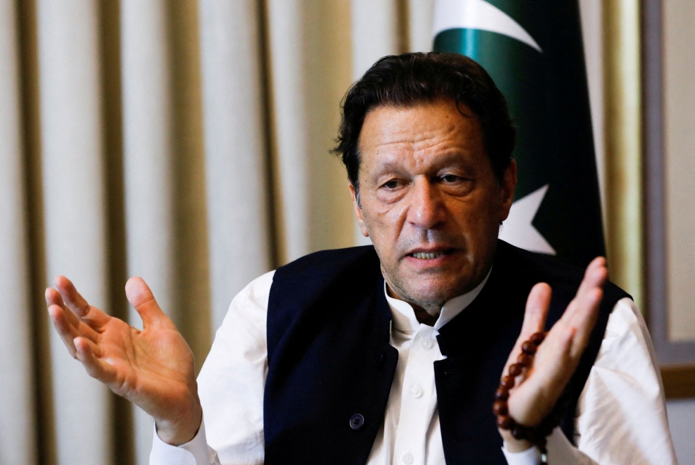 Former Pakistani Prime Minister Imran Khan was imprisoned on August 5 after being sentenced to three years jail for unlawfully selling state gifts during his tenure as prime minister from 2018 to 2022. — Reuters pic