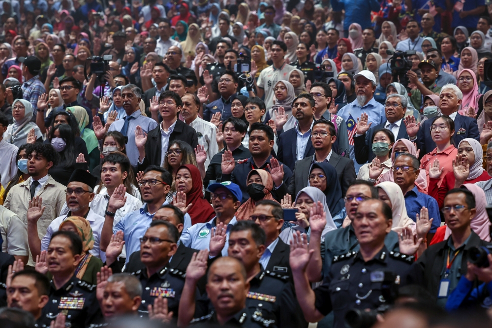 Cuepacs president Datuk Adnan Mat said in addition to strengthening the spirit of patriotism, civil servants also need to re-evaluate their roles and responsibilities and improve their performance to ensure that the country continued to prosper. — Bernama pic 