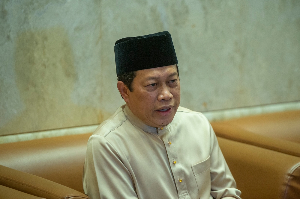 Umno's Datuk Seri Ahmad Maslan has reportedly claimed that Tun Dr Mahathir Mohamad was one of the few Umno leaders responsible for indoctrinating the Malays into disliking DAP. ― Picture by Shafwan Zaidon