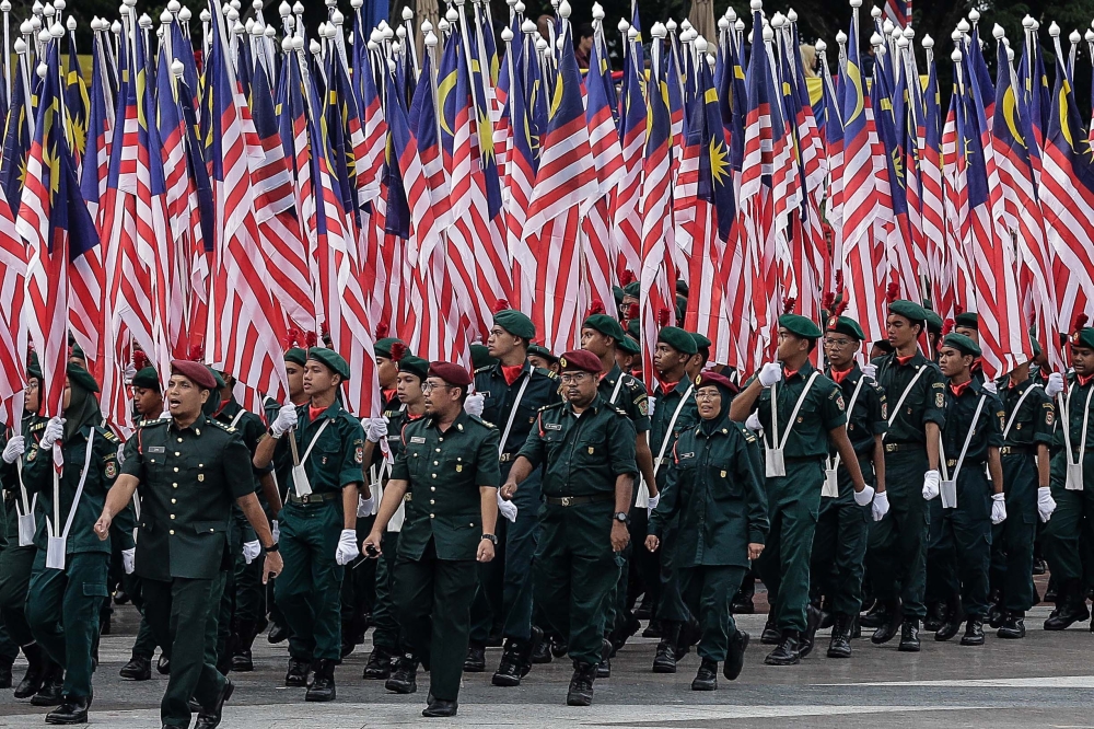 Armed Forces personnel take part in the Merdeka Day parade in Putrajaya August 31, 2023. ― Picture by Sayuti Zainudin