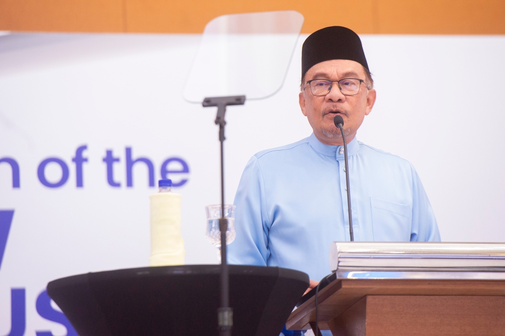 Prime Minister Datuk Seri Anwar Ibrahim said at the plan’s launch that the investment will be mainly from the private sector, mobilised from private equity, capital and financial markets. ― Picture by Shafwan Zaidon