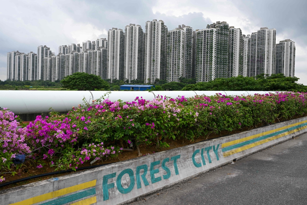A general view shows condominiums at Forest City, a development project launched under China's Belt and Road Initiative in Gelang Patah, Johor September 1, 2023. — AFP pic