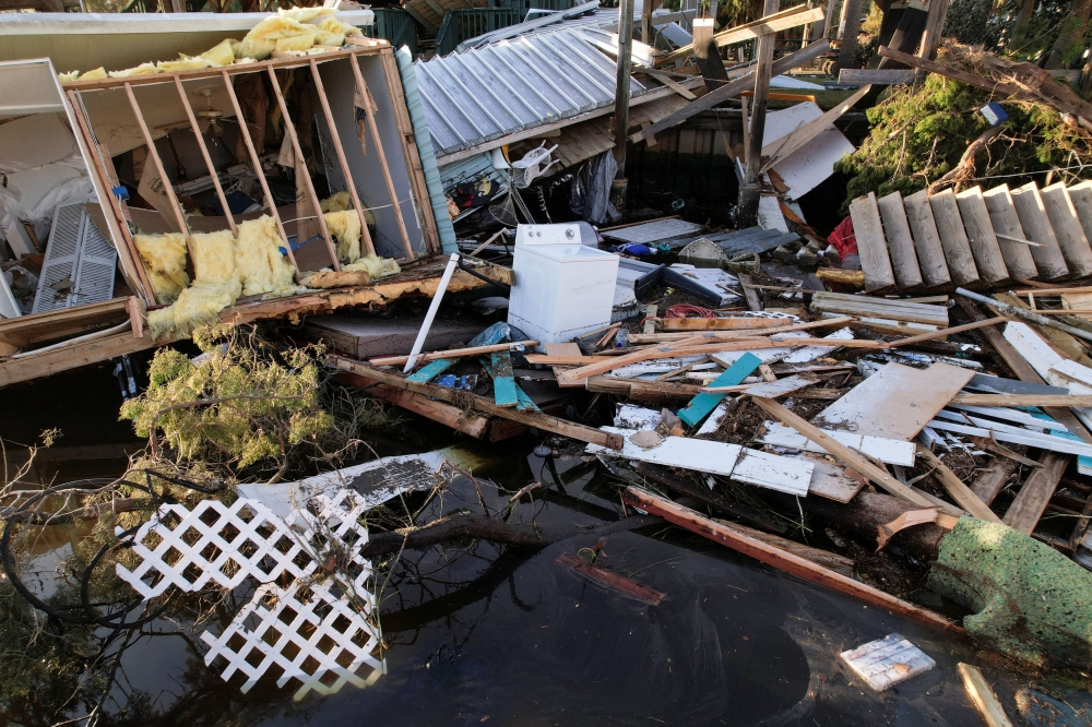 Debris litters a canal after the arrival of Hurricane Idalia in Horseshoe Beach, Florida August 31, 2023. — Reuters pic
