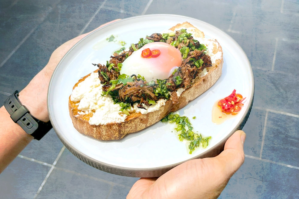 Cotta’s Chuck Mooris pairs slow-cooked pulled beef with the homemade ricotta. – Pictures courtesy of Cotta