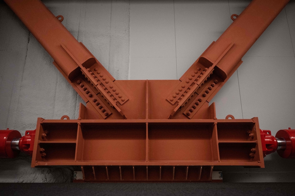 This picture taken on June 12, 2023 shows an oil damper at Toranomon Hills Business Tower in Tokyo. — AFP pic