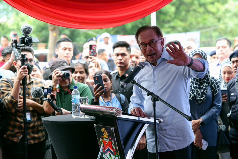 Prime Minister Datuk Seri Anwar Ibrahim at the Lestari Niaga programme in Brickfields September 4, 2023. — Bernama pic
