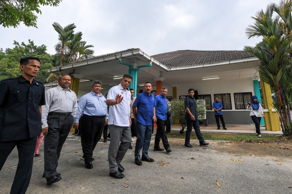 Home Minister Datuk Seri Saifuddin Nasution Ismail at the temporary settlement for foreign children during the opening ceremony of Baitul Mahabbah by the Immigration Department at the Kindergarten Premises of the Public Servants Housing Complex, KLIA, September 4, 2023. — Bernama pic 