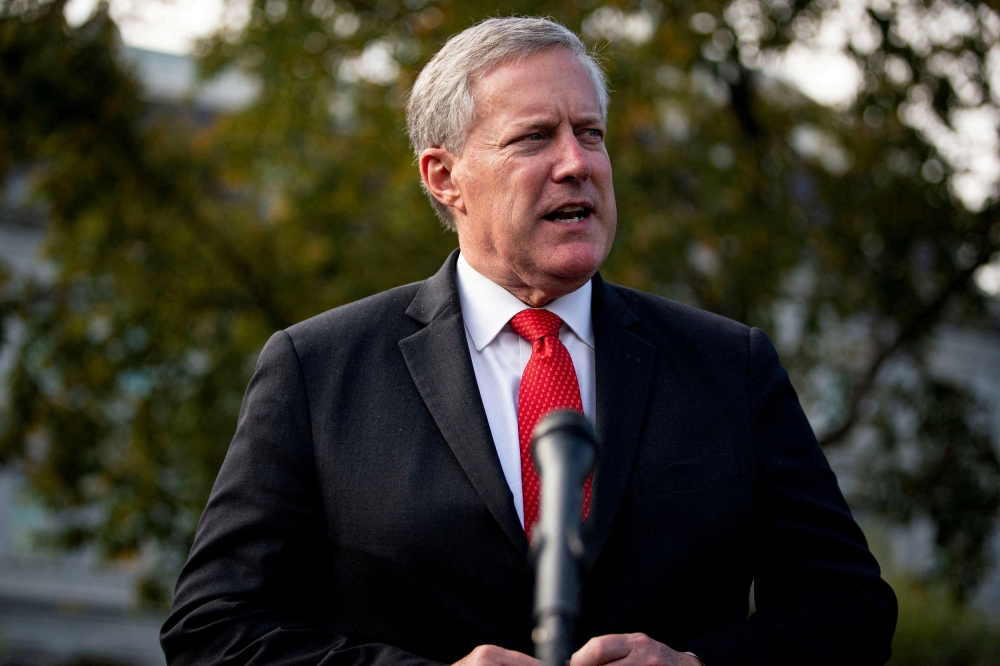 Former White House Chief of Staff Mark Meadows and lawyers John Eastman and Jeffrey Clark all waived formal arraignment, which had been scheduled for tomorrow in Fulton County Superior Court. — Reuters pic
