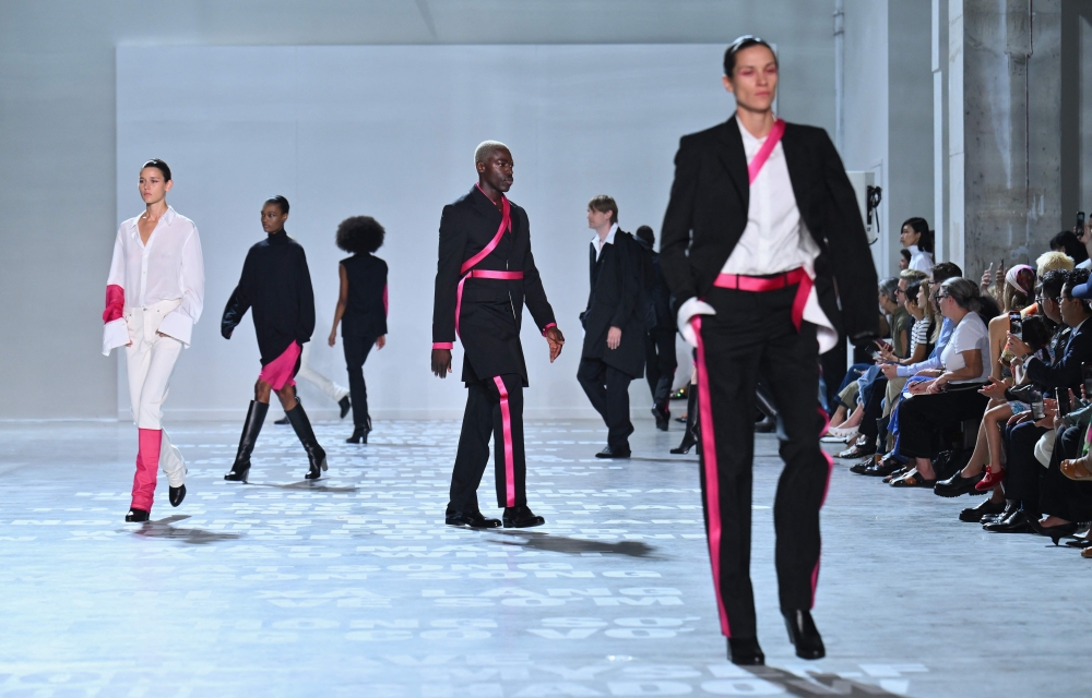 Models walk the runway for Helmut Lang show during New York Fashion Week in New York City on September 8, 2023. ― AFP pic