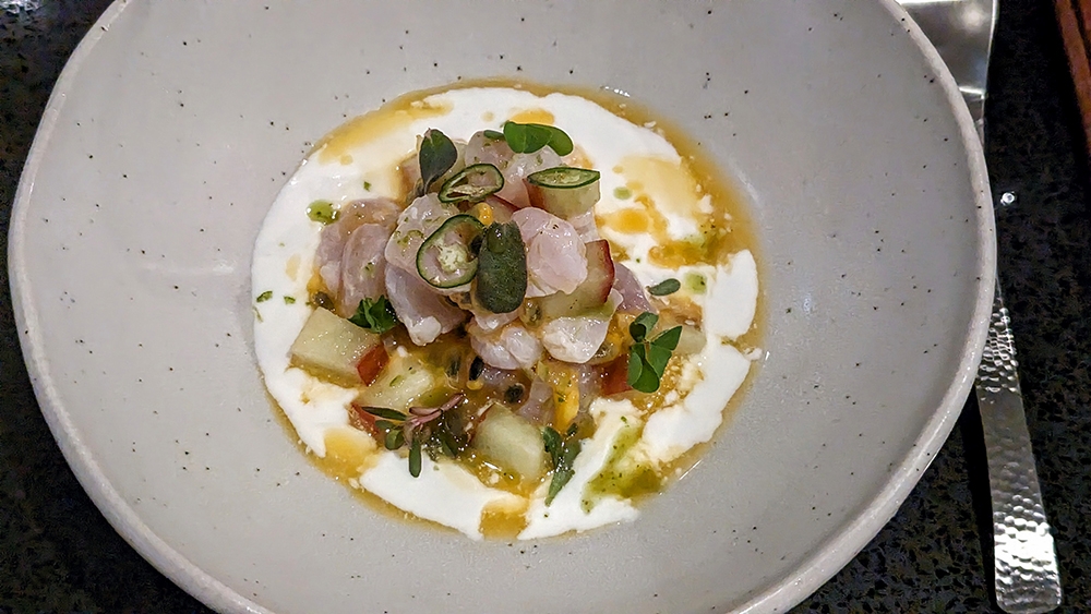 Red snapper 'umai', a dish that makes great use of local fruits and herbs.