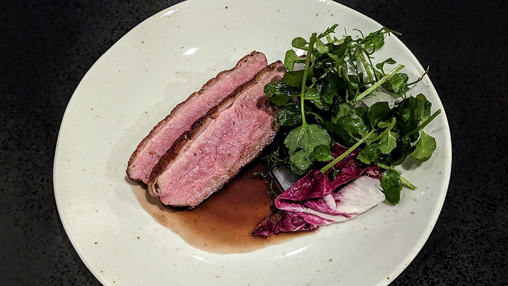 Locally sourced Cherry Valley duck, executed to perfection makes for a fulfilling and meaty way to close out the meal before dessert.
