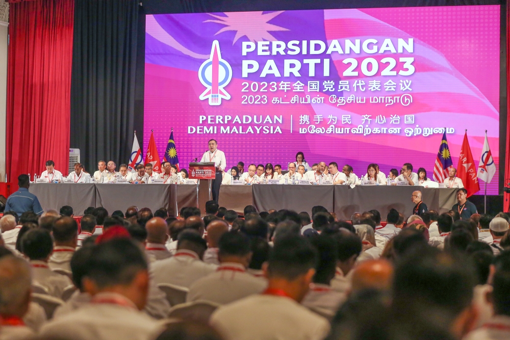 DAP secretary-general Anthony Loke speaks at the party's National Congress in Marriot Hotel Putrajaya September 10, 2023. — Picture by Yusof Mat Isa