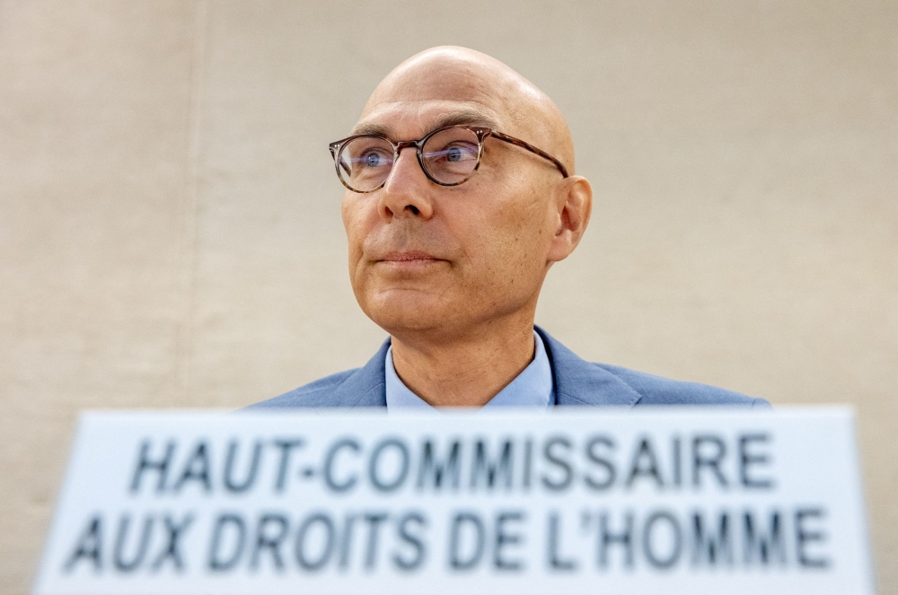 United Nations High Commissioner for Human Rights Volker Turk attends the Human Rights Council at the United Nations in Geneva, Switzerland September 11, 2023. — Reuters pic