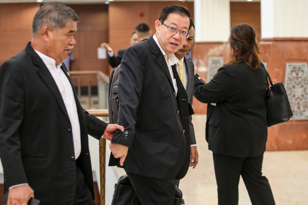 Bagan MP Lim Guan Eng arrives at the Parliament building in Kuala Lumpur September 13, 2023. — Picture by Hari Anggara