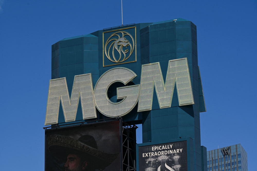A view of MGM Grand hotel and casino signage, after MGM Resorts shut down some computer systems due to a cyber attack in Las Vegas, Nevada September 13, 2023. — AFP pic