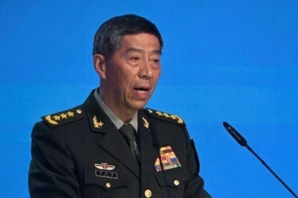 China's Defence Minister Li Shangfu speaks at a conference near Moscow in August 2023. — AFP pic