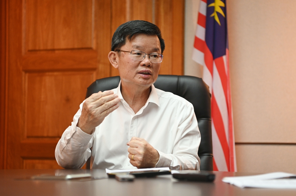 Chief Minister Chow Kon Yeow says Penang will continue to firmly support efforts by the federal government to plan and implement a sustainable national development agenda. ― File picture courtesy of the Penang Chief Minister’s Office