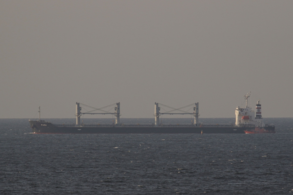 Cayman Islands-flagged bulk carrier Puma leaves the sea port of Odesa, amid Russia’s attack on Ukraine, in Ukraine September 15, 2023. — Reuters pic