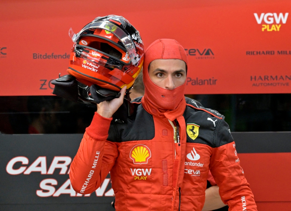 Ferrari’s Carlos Sainz Jr. during qualifying session during the Singapore Grand Prix at the Marina Bay Street Circuit in Singapore, September 16, 2023. — Reuters pic