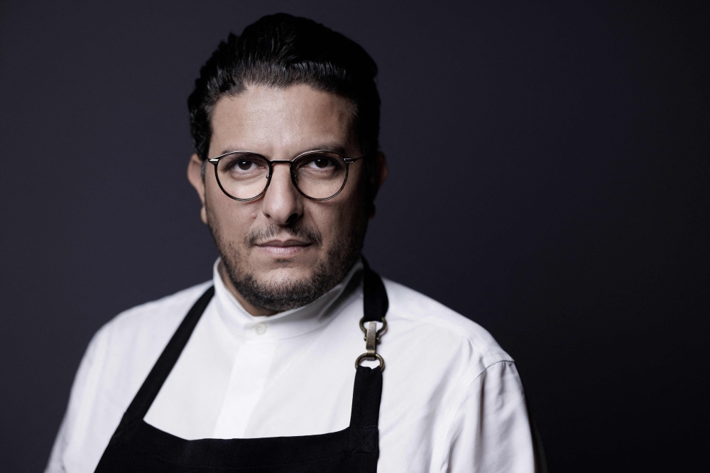 French chef Akrame Benallal poses during a photo session in his restaurant in Paris on September 8, 2023. — AFP pic