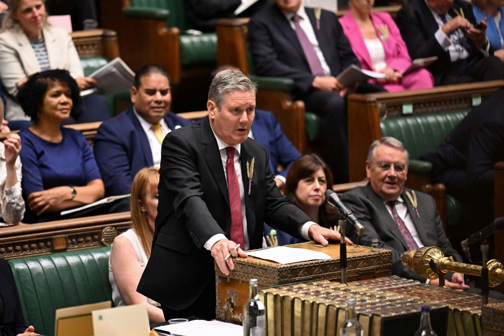 Leader of the Opposition Keir Starmer speaks during Prime Minister's Questions, at the House of Commons in London September 13, 2023. — UK Parliament/Maria Unger handout pic via Reuters