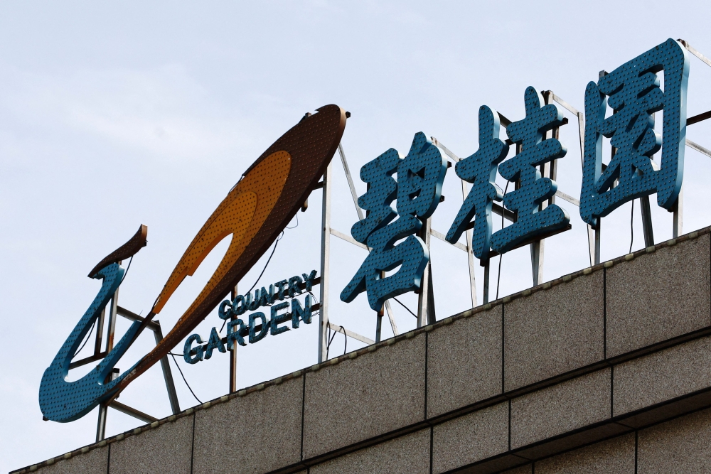 A logo of Chinese developer Country Garden is pictured in Tianjin August 18, 2023. — Reuters pic