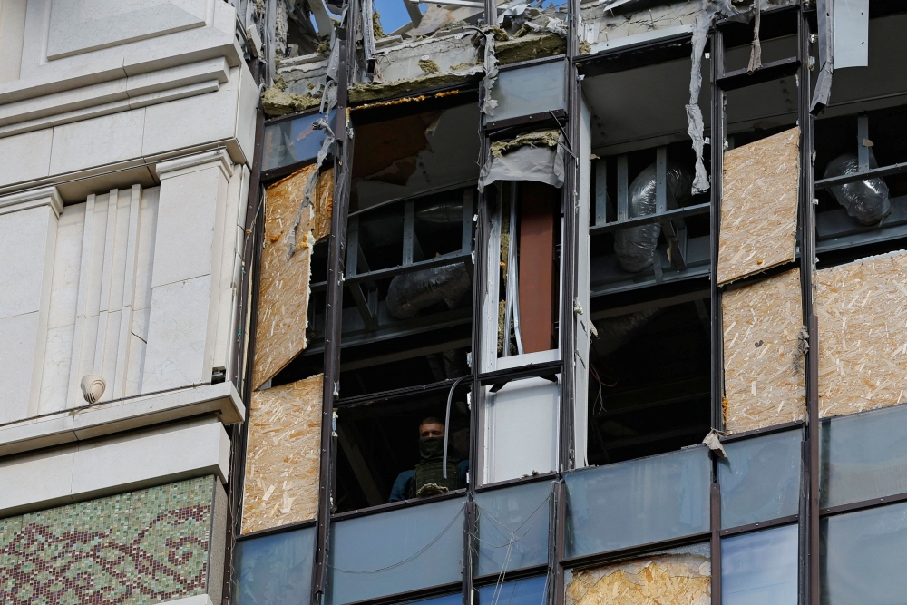 A view shows a building which was damaged by recent shelling in the course of Russia-Ukraine conflict in Donetsk, Russian-controlled Ukraine, September 18, 2023. ― Reuters pic