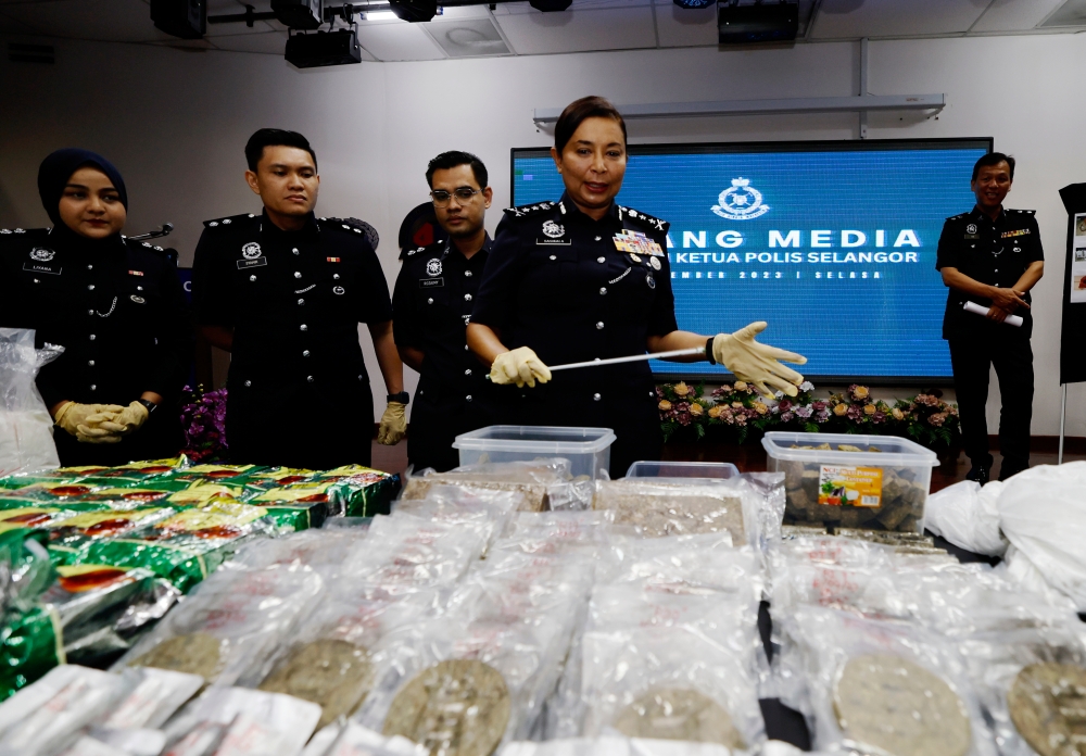Selangor deputy police chief Datuk S. Sasikala Devi said the raids netted drugs worth RM12.8 million. — Bernama pic 