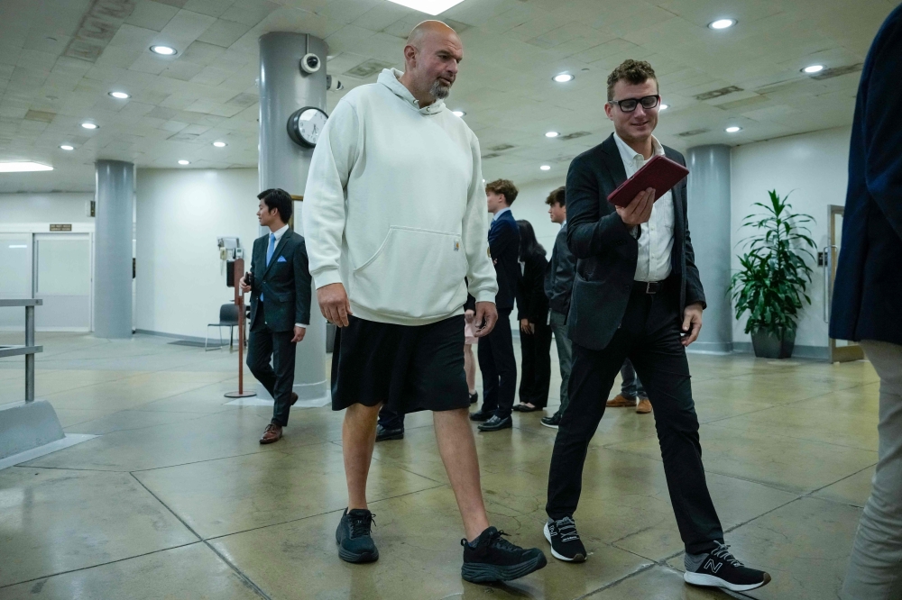 The relaxed attire rule applies to all of the chamber’s lawmakers, but the switch was seen as a special deal for Democratic Senator John Fetterman, whose love of shorts and hoodies has turned dress-down Friday into dress-down every day. — AFP pic